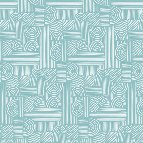 The Cur8tor Botanica - MomentZen - Aqua - white line design on aqua