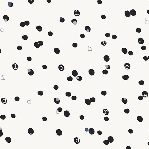 Capsules Letters - Love Speckles - black/gray dots and letters on cream