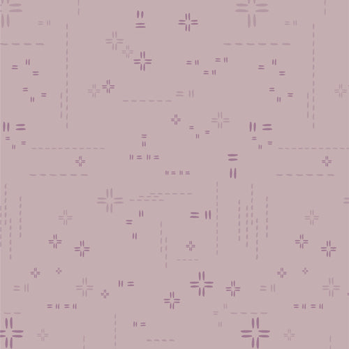 Decostitch Elements - Lilac Dusk - stitched elements  on dusty lt purple