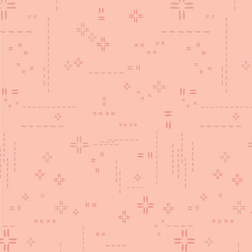 Decostitch Elements - Peach Whisper - stitched elements on light peach