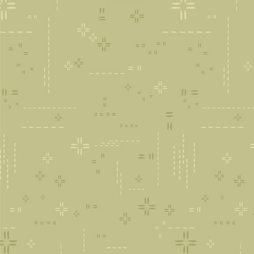 Decostitch Elements -Subtle Sage - lt & dk green stitch elements on green