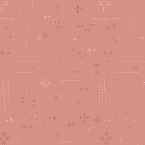 Decostitch Elements - Rosebud - stitched elements on dusty rose
