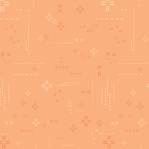 Decostitch Elements - Soft Apricot - stitch elements on light orange