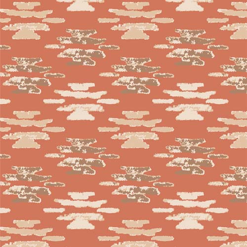 Flannel - Shine On - Woolen Blanket - Rust - southwestern design on coral
