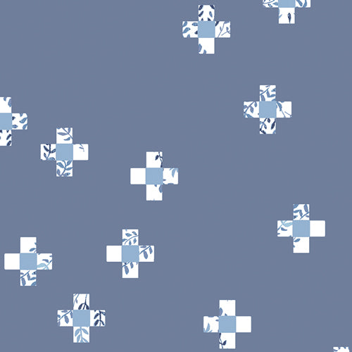 In Blue - Delftegels - Crosses on blue