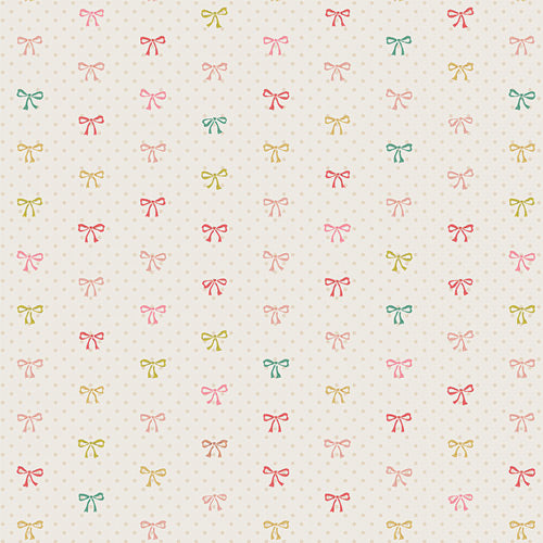 Minimo - Silk Thread - Cloud - multi colored bows on cream