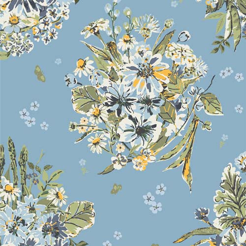 Potager- Spring Bounty - Fresh - floral bouquets on blue