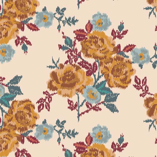 Tumbleweed - Desert Rose - Opal- rust & teal floral on cream