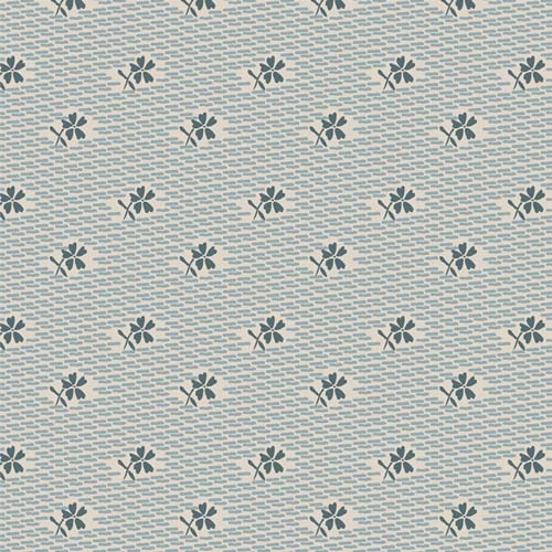 Tumbleweed - Little Jewel Star Valley -  Small teal floral on cream