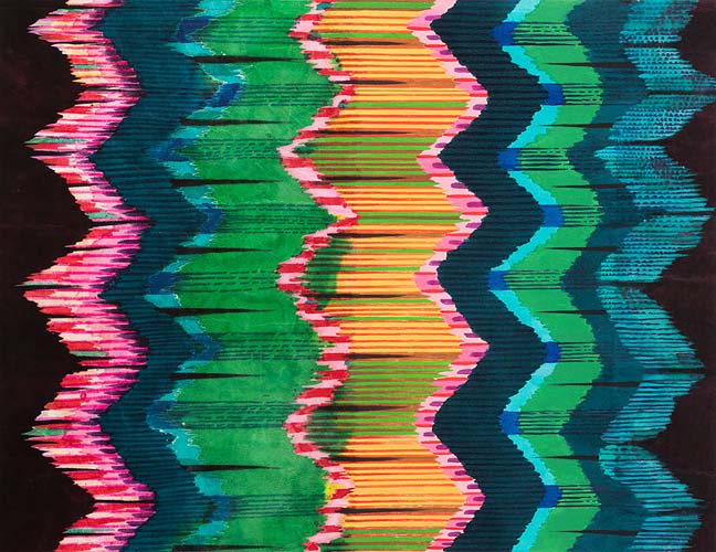 Folklorico - Senora Serape- Pink/Aubergine - brightly colored chevron