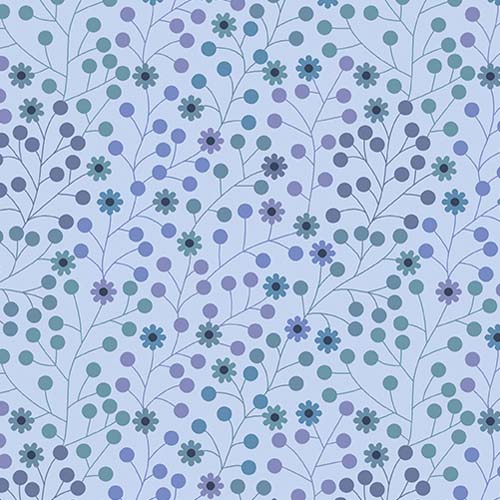 At Days End - Daisy Dots - Twilight -daisies & dots in blues & purples