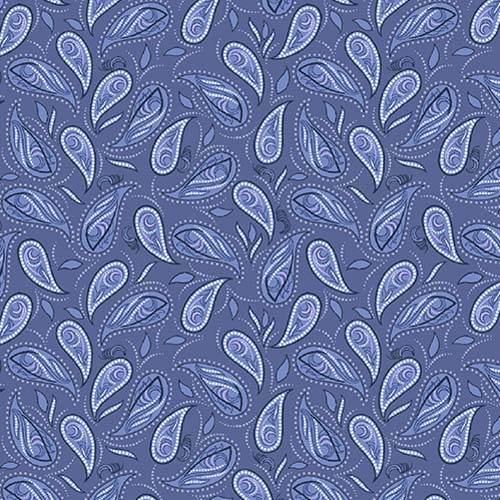 At Days End - Repose - Twilight - Paisleys in medium blues & purples