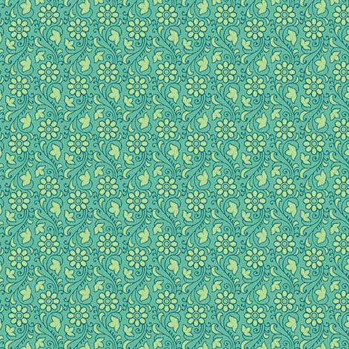Mollys Magic - Posies - Fern - dark & light green packed floral