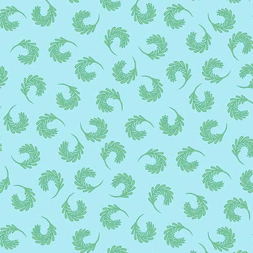 Mollys Magic - Swirling Sprays - Delphinium - small green sprays on aqua
