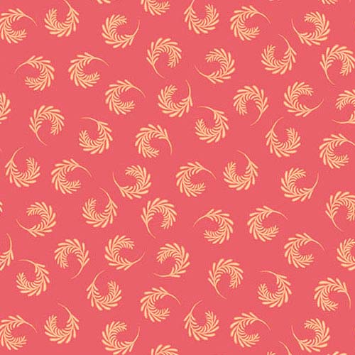 Mollys Magic - Swirling Sprays - Coral  - small yellow sprays on orange