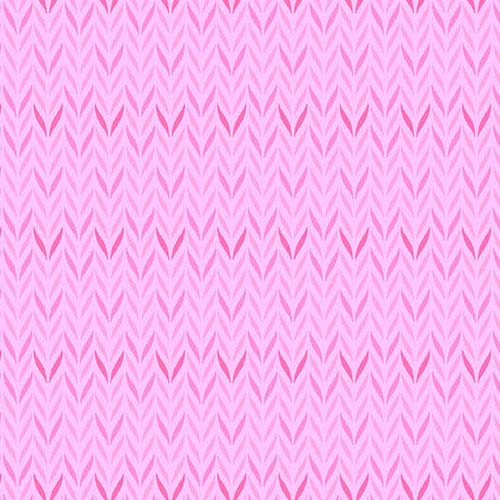 Mollys Magic - Leafy - Flamingo - rows of lt & dk pink leaves on light pink