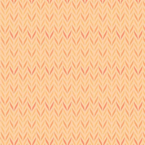 Mollys Magic - Leafy - Poppy - rows of light & dark orange on peach