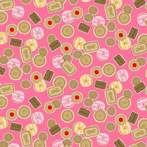 Tea Party - Tea Cakes on Pink - Makower UK
