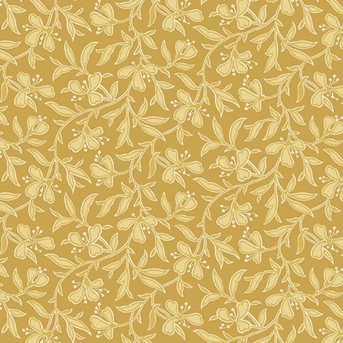 Fleur Nouveau - Vine - Yellow - gold tone on tone flowers & vines