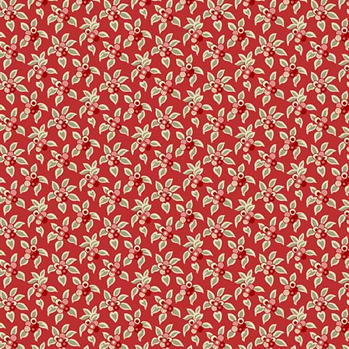 Tradewinds - Plumeria - Lava - small red floral on red