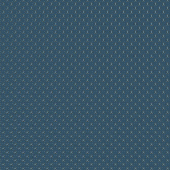 AND - Trinkets - Mini Teal Crosses Surrounded w/Gold Pindots on Navy Backgr