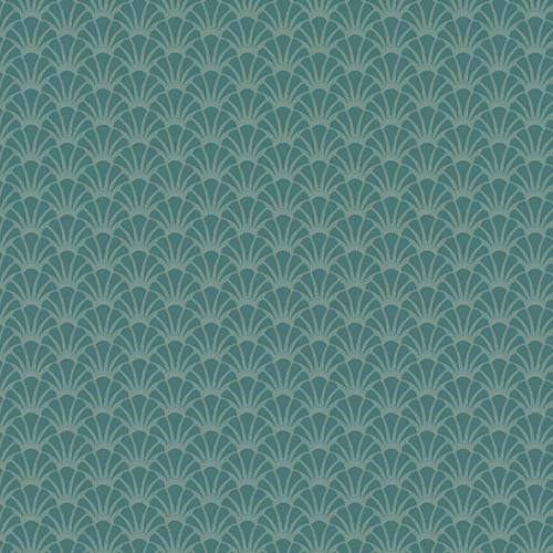 Tradewinds - Shells - Aquamarine - shell geometric in teal