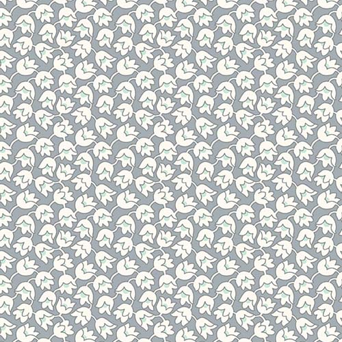 Abloom - Buttercup - Heather - cream & lt. teal floral on gray
