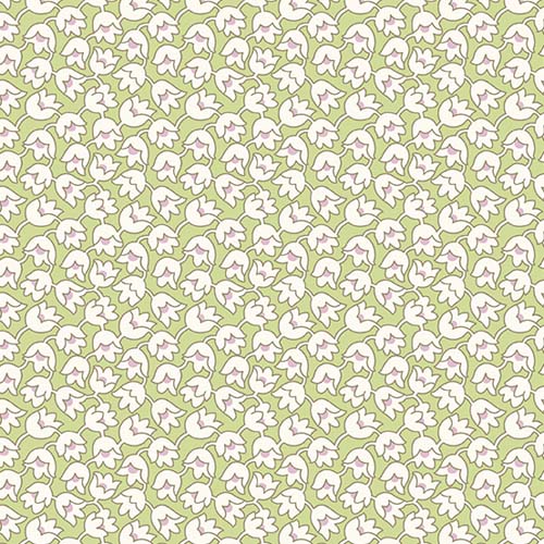 Abloom - Buttercup - Grass - cream & lt. purple on light green