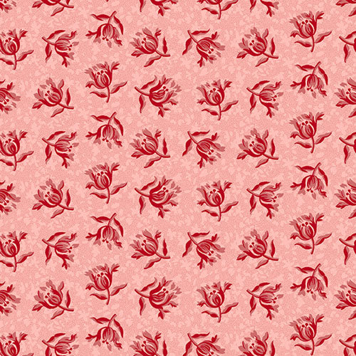Little Sweetheart - Peony - Ballet Slipper-Red Flower on Pink by Laundry B