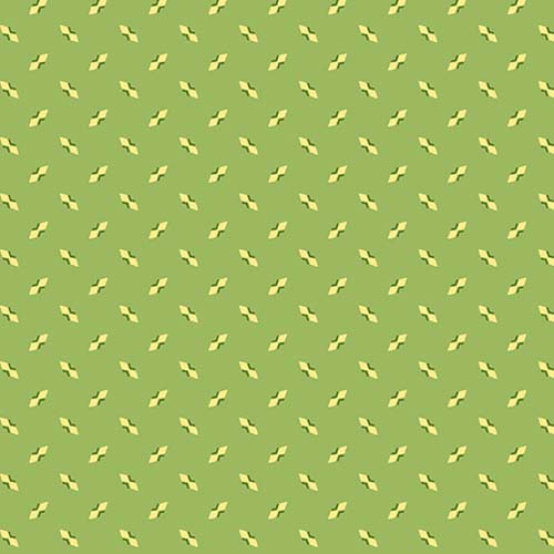 Sunflower Meadow - Set Geo - Green - small yellow diamonds on green