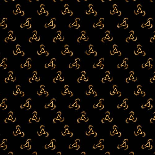 Hootenanny - Spinner - Orangeon Black - orange triangles and spinners on black