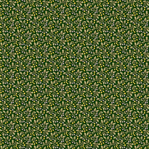 Spiced Cider - Berry Harvest - Green - packed leaves and berries on dark green