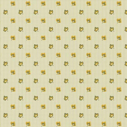 Spiced Cider - Falling Leaves- Green - Tiny leaves on green check