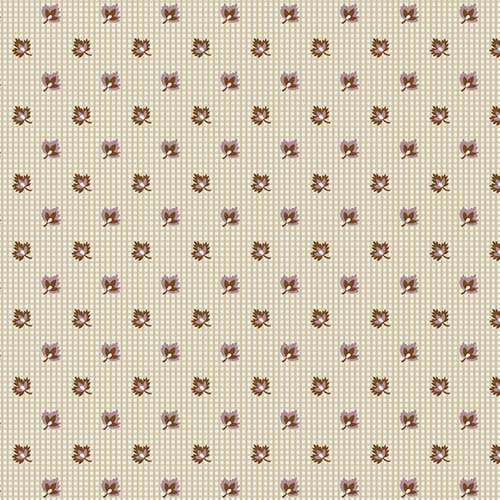 Spiced Cider - Falling Leaves- Purple - Tiny leaves on purple check