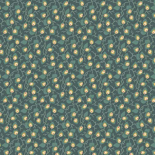 Practical Magic - Vine - Teal - Teal leaves/vines - Laundry Basket Quilts