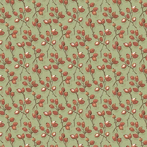 Practical Magic - Barberry - Sage - Rust berries on green - Laundry Basket Quilt