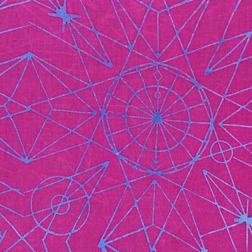 Batik - Observatory - Astronomy - Dusk - purple line design on red violet