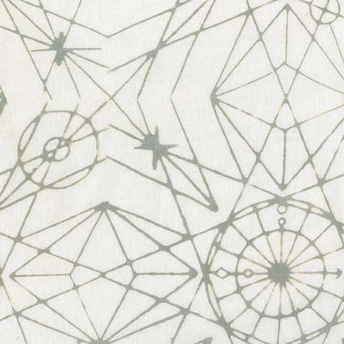 Batik - Observatory - Astronomy - Far Far Away - gray line design on white