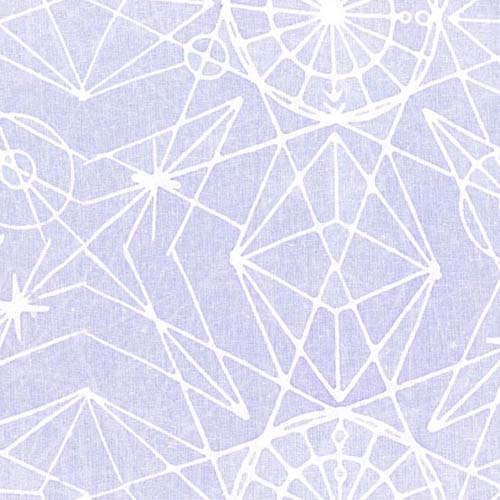 Batik -Observatory - Astronomy- Stratosphere - white line design on lt purple