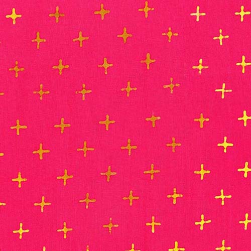 Batik -Observatory - Pulsar- Starlet - yellow pluses on hot pink