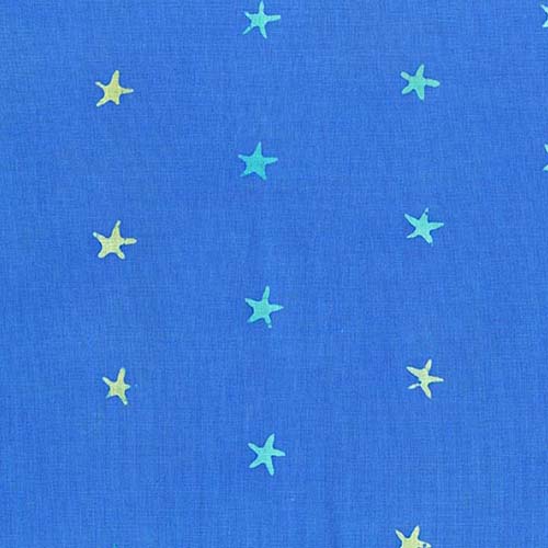 Batik - Observatory - Spangled- Aurora - green stars on blue