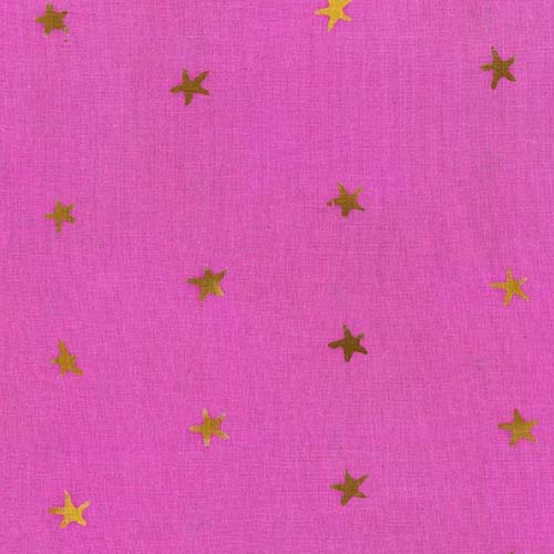 Batik - Observatory - Spangled- Shimmer - Gold stars on orchid purple