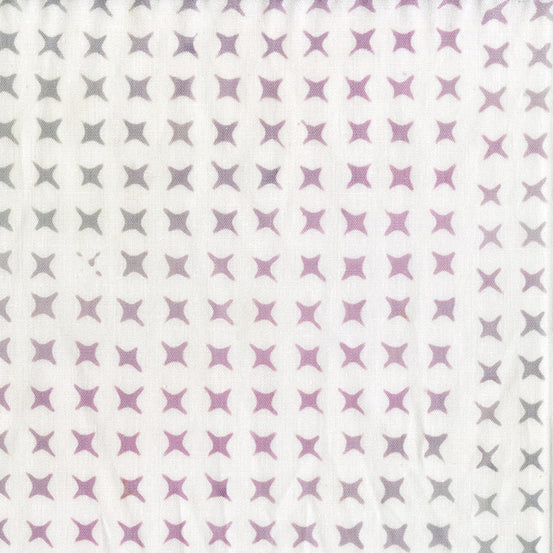 Batik -Stitched - Cross Stitch - Cloud - purple, gray x 's on cream
