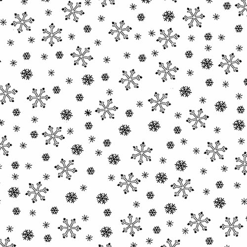 Century Black on White - Snowflakes - Black snowflakes on White