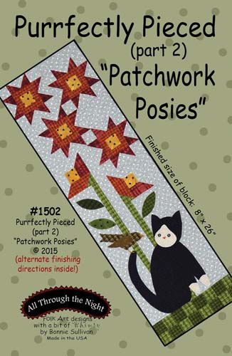 Purrfectly Pieces BOM Part 2-Patchwork Posies-Bonnie Sullivan All Through