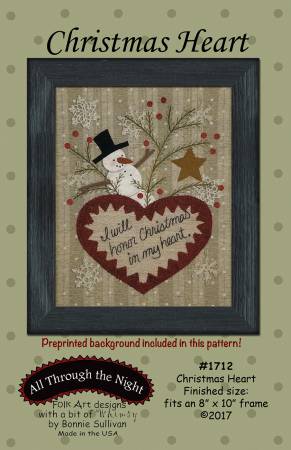 Christmas Heart - Preprinted Background Included in This Pattern - All Through