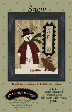 Snow - Snowman - Preprinted Background Included in This Pattern - All Through