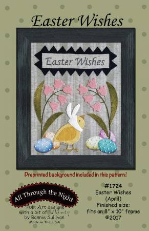 Easter Wishes - Baby Chick Easter Egg & Flower-Preprinted Background Includ