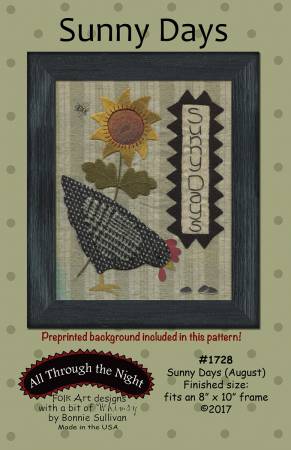 Sunny Days - August - Chicken & Sunflower-Preprinted Background Included in Th