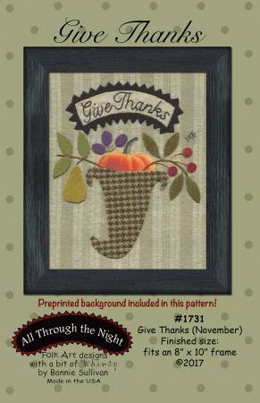 Give Thanks - Cornucopia -Preprinted Background Included in This Pattern -